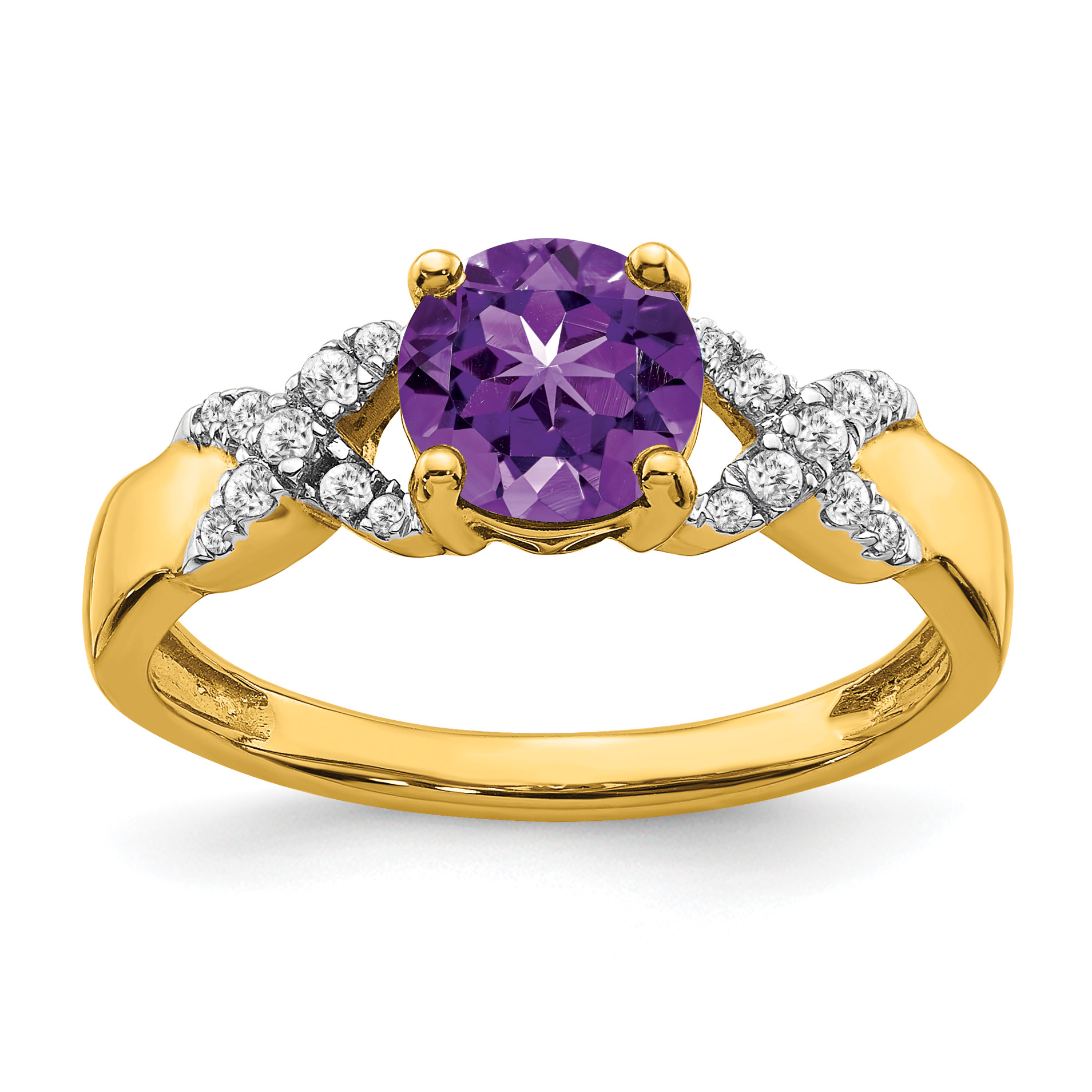 14k Two-tone Amethyst and Diamond Ring (RM5983-AM-013-YWA)