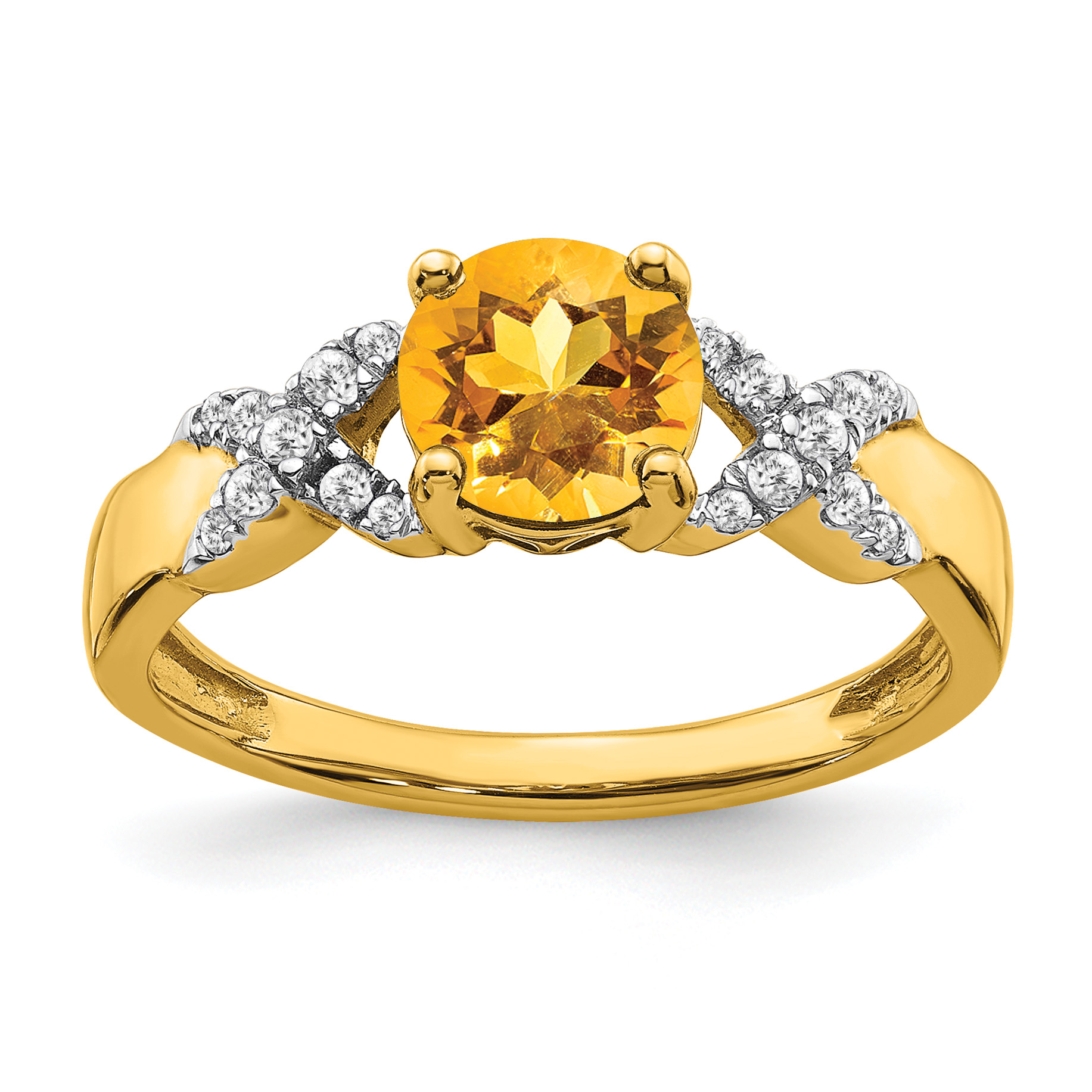 14k Two-tone Citrine and Diamond Ring (RM5983-CI-013-YWA)