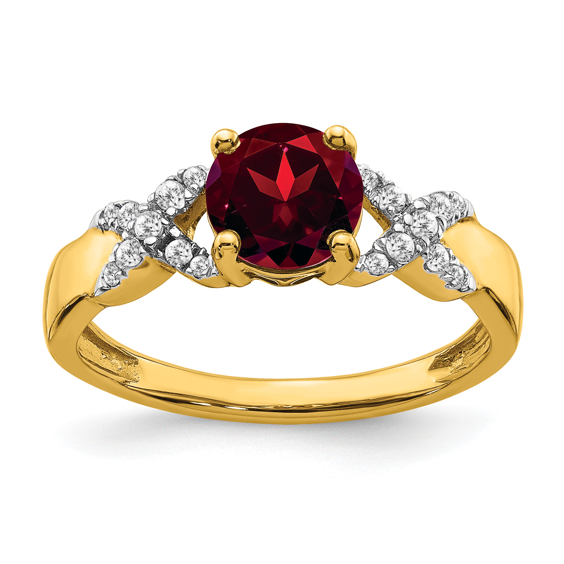 14k Two-tone Garnet and Diamond Ring (RM5983-GA-013-YWA)