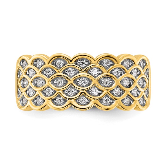 14K Pave 1/4 carat Complete Diamond Band