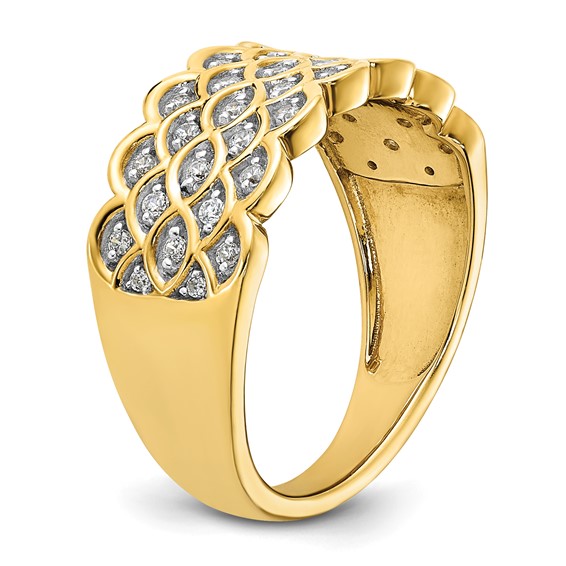 14K Pave 1/4 carat Complete Diamond Band