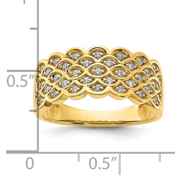 14K Pave 1/4 carat Complete Diamond Band