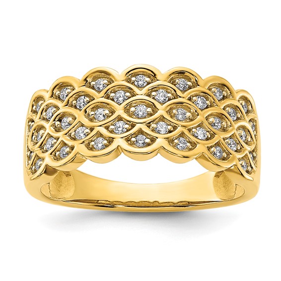 14K Pave 1/4 carat Complete Diamond Band