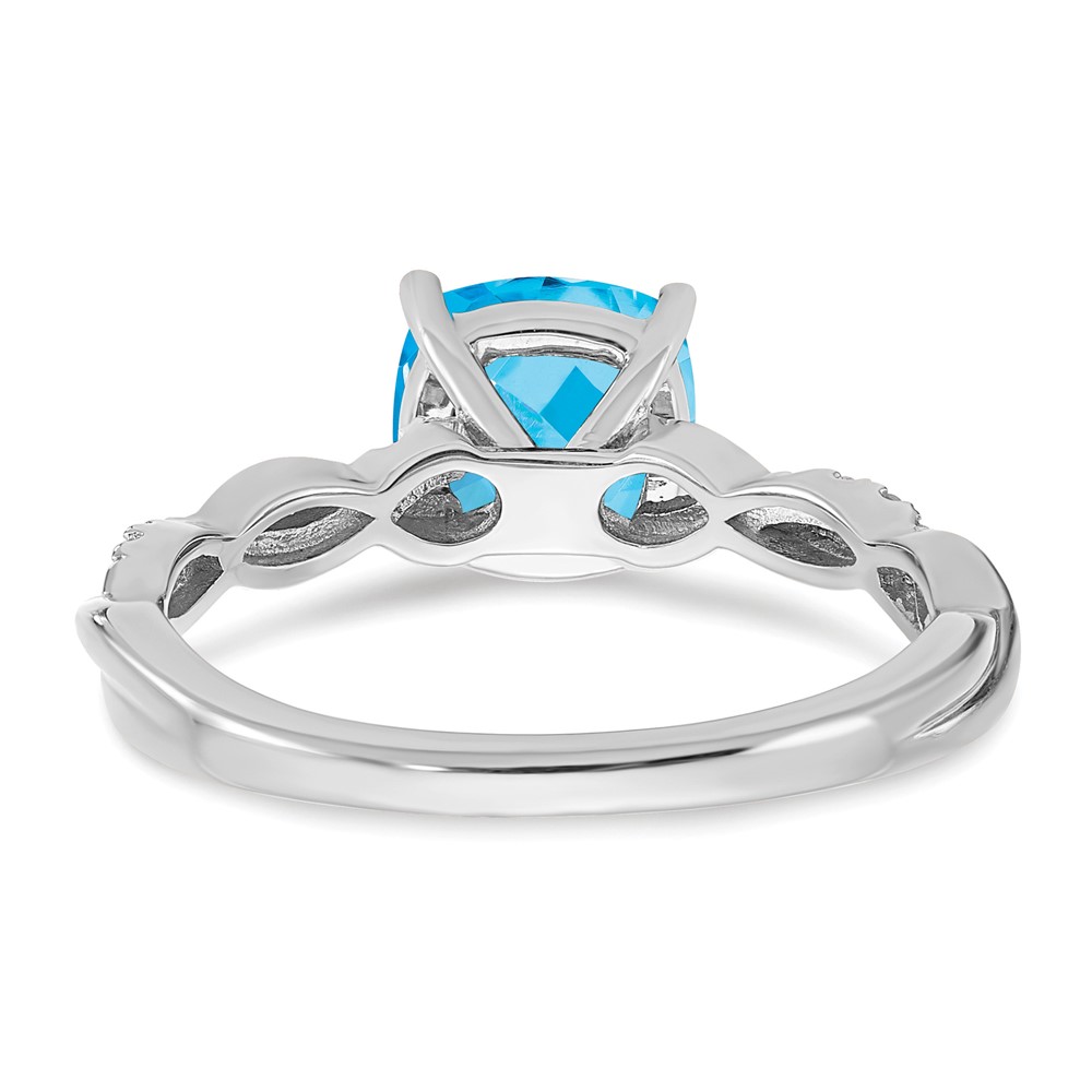 Sterling Silver Rhodium-plated Blue Topaz and Diamond Ring (RM6004-BT-005-SSA-7)