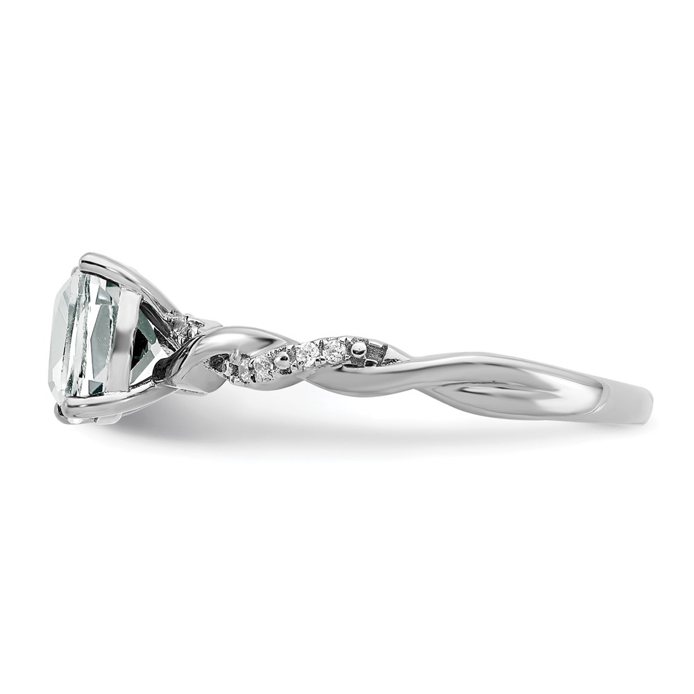 Sterling Silver Rhodium-plated White Topaz and Diamond Ring (RM6004-WT-005-SSA-8)