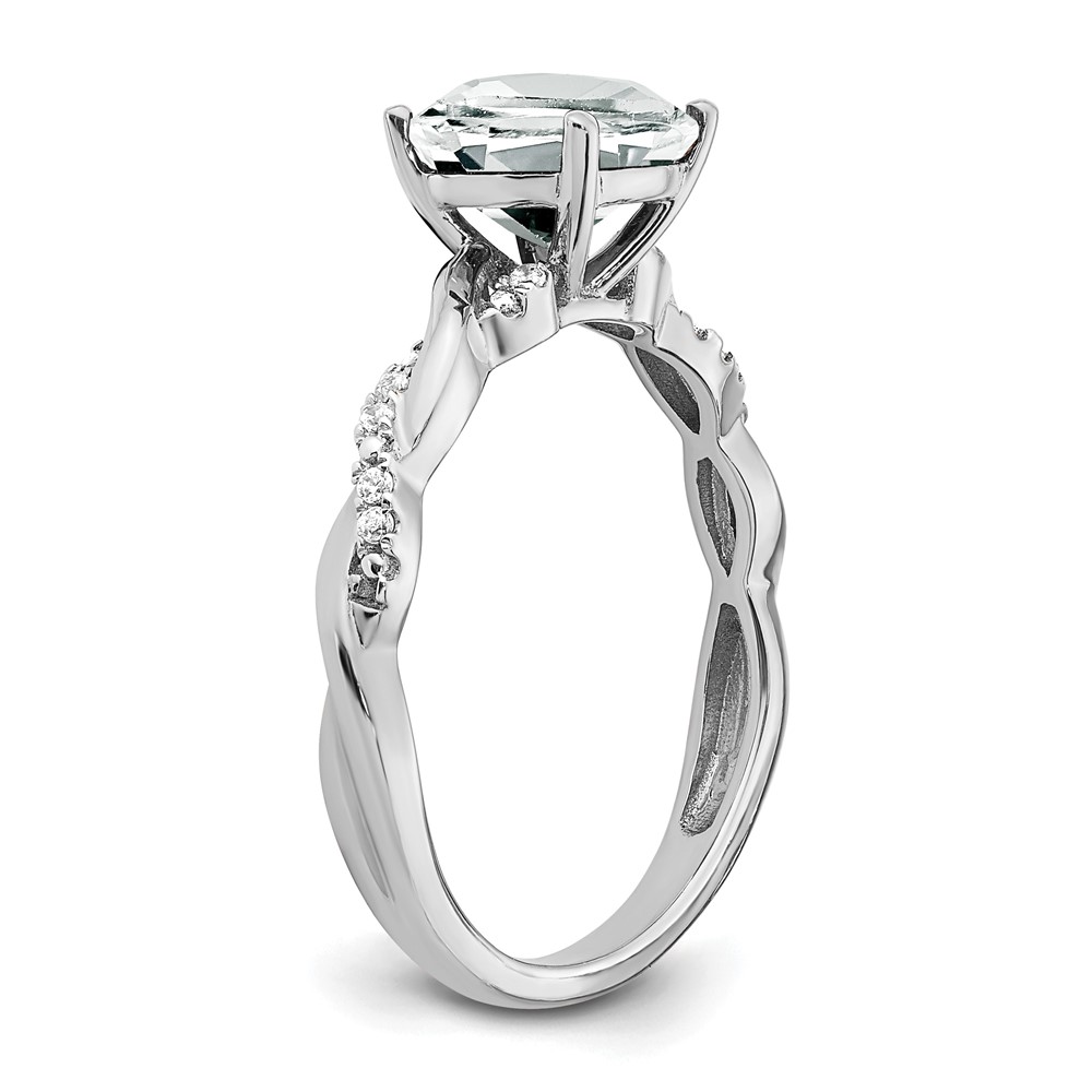 Sterling Silver Rhodium-plated White Topaz and Diamond Ring (RM6004-WT-005-SSA-8)