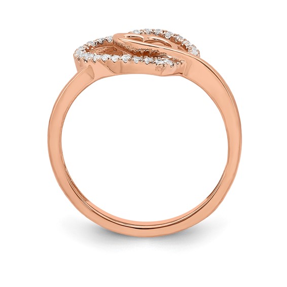 Sterling Silver w/Rose PlateSterling Silver CZ Heart Ring