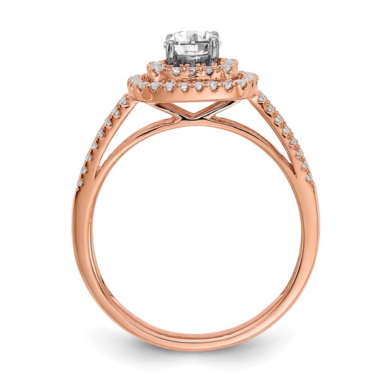 14k Rose Gold Diamond Semi-mount Engagement Ring