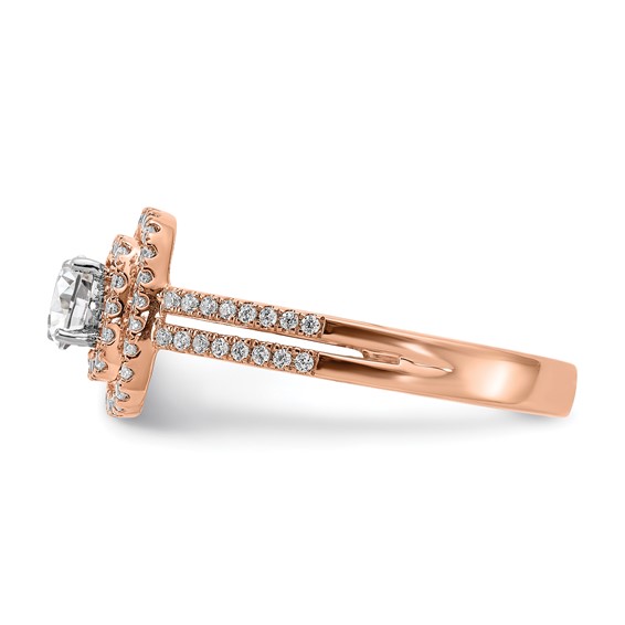 14k Rose Gold Diamond Semi-mount Engagement Ring