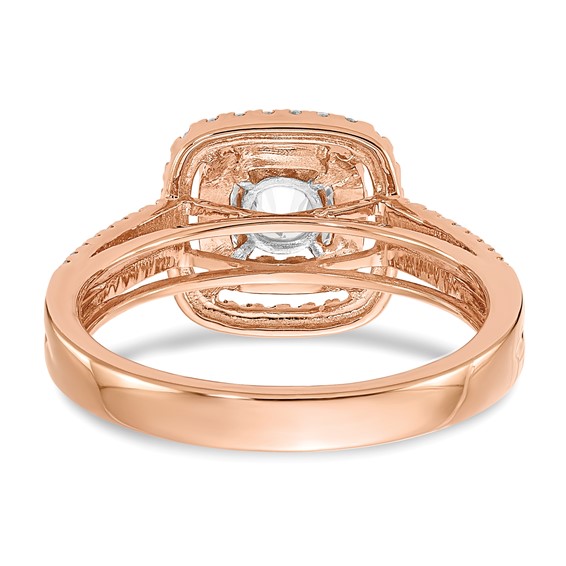 14k Rose Gold Diamond Semi-mount Engagement Ring