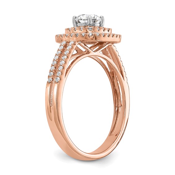 14k Rose Gold Diamond Semi-mount Engagement Ring