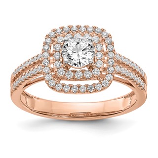 14k Rose Gold Diamond Semi-mount Engagement Ring