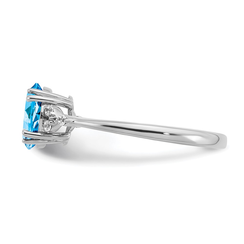 Sterling Silver Rhodium-plated Blue Topaz and Diamond Ring (RM6029-BT-006-SSA-6)