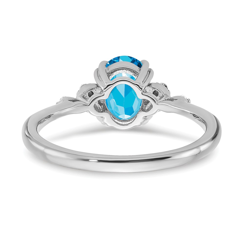 Sterling Silver Rhodium-plated Blue Topaz and Diamond Ring (RM6029-BT-006-SSA-6)