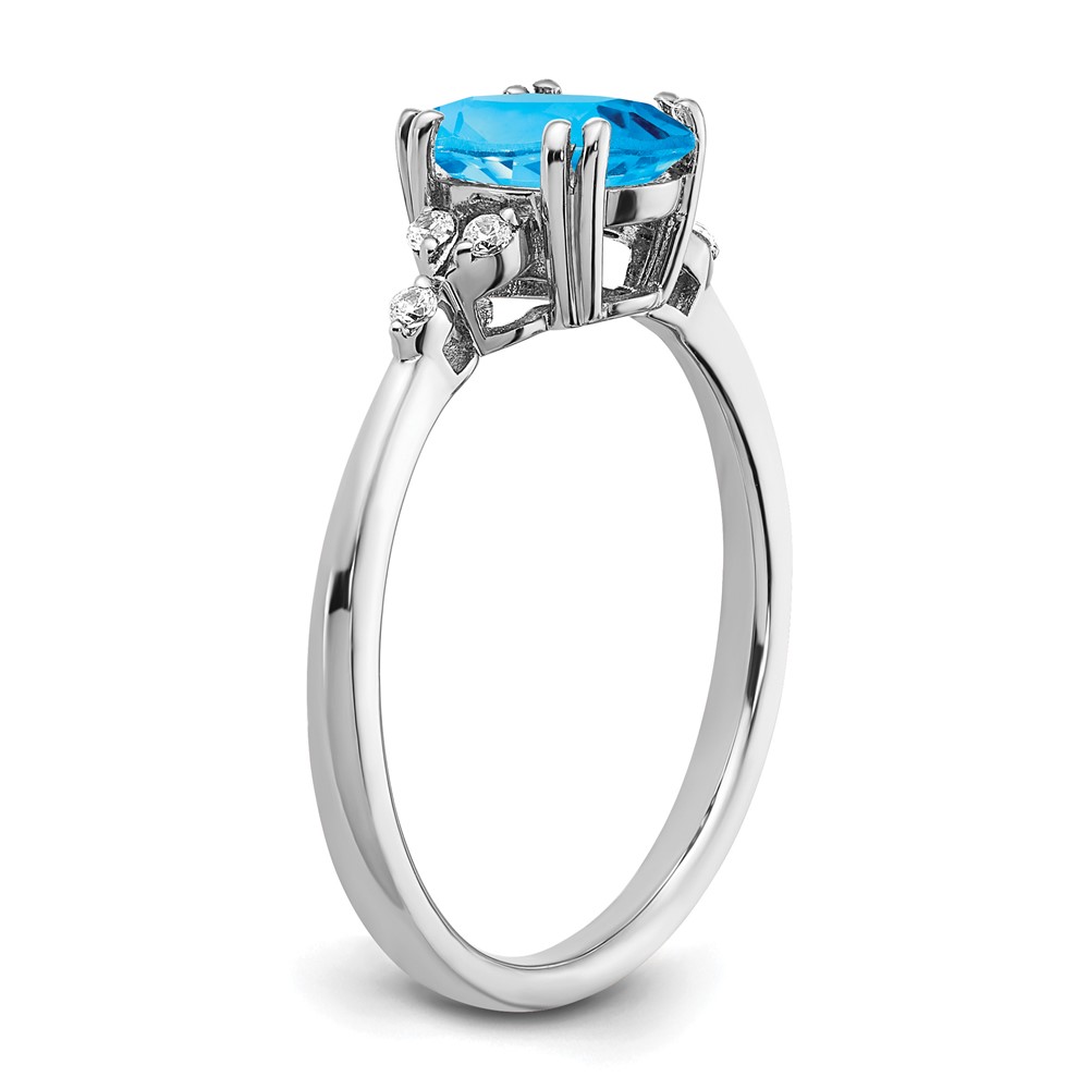 Sterling Silver Rhodium-plated Blue Topaz and Diamond Ring (RM6029-BT-006-SSA-6)