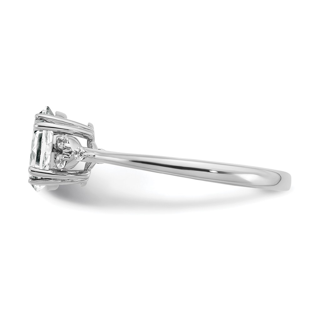 Sterling Silver Rhodium-plated White Topaz and Diamond Ring (RM6029-WT-006-SSA-6)