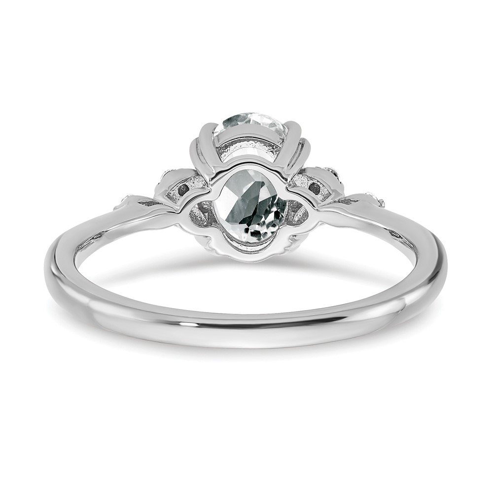 Sterling Silver Rhodium-plated White Topaz and Diamond Ring (RM6029-WT-006-SSA-6)