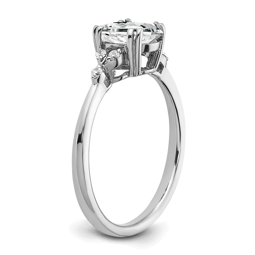 Sterling Silver Rhodium-plated White Topaz and Diamond Ring (RM6029-WT-006-SSA-6)