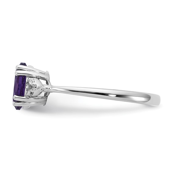 Sterling Silver 8x6 Ov AM and Dia Ring Rd 6-1.3mm Mel:S43