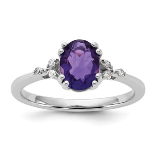 Sterling Silver 8x6 Ov AM and Dia Ring Rd 6-1.3mm Mel:S43