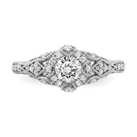 14K White Gold 0.62 Carat Lab Grown Diamond VS SI+ G+ Round Complete Shared Prong Engagement Ring view 5