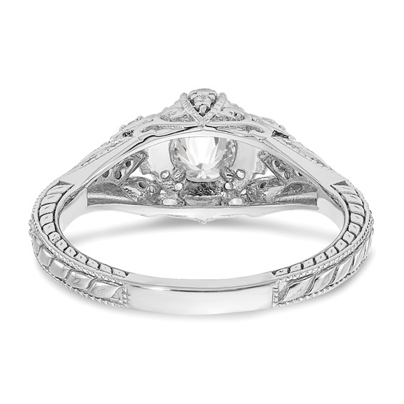 14k White Gold 5/8 carat Lab Grown Diamond VS/SI+ G+ Round Complete Shared Prong Engagement Ring