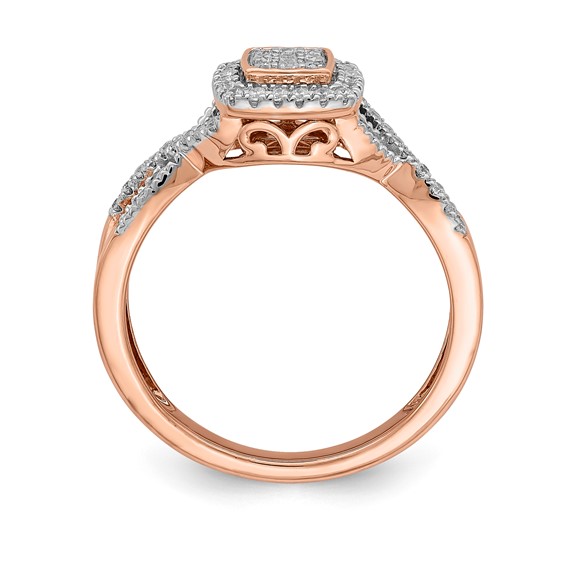 Sterling Silver w/Rose PlateSterling Silver CZ Fashion Ring