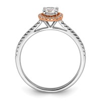 10K Two-Tone Rose and White Gold 0.50 Carat Lab Grown Diamond VS SI+ G+ Round Complete Halo Engagement Ring view 2