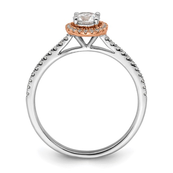 Gold Diamond Round Halo Engagement Rings