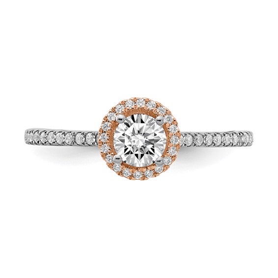 Gold Diamond Round Halo Engagement Rings