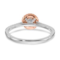 10K Two-Tone Rose and White Gold 0.50 Carat Lab Grown Diamond VS SI+ G+ Round Complete Halo Engagement Ring view 5