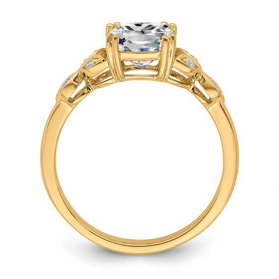 14k Semi-mount Diamond Cushion Center Engagement Ring