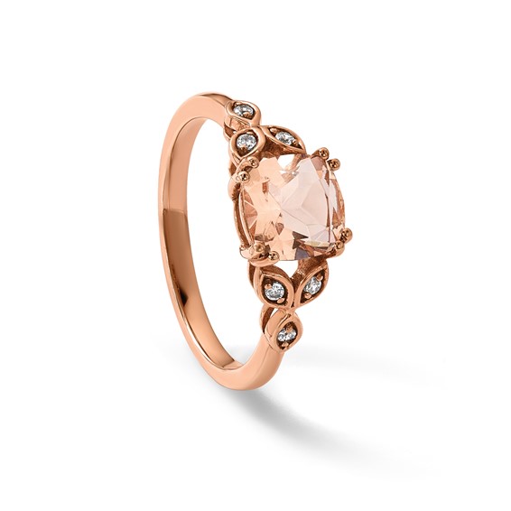 14k Rose Gold Semi-mount Diamond Cushion Center Engagement Ring