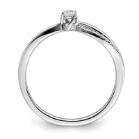 First Promise 14K White Gold 0.12 Carat Lab Grown Diamond VS SI+ G+ Complete Petite Engagement Ring view 3