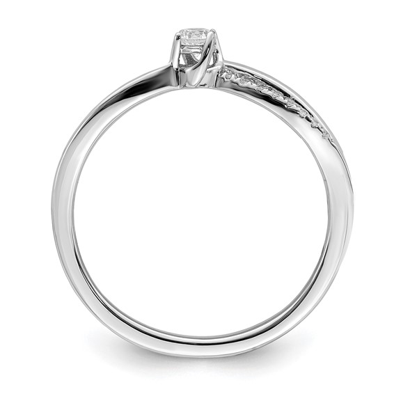 First Promise 14k White Gold 1/8 carat Lab Grown Diamond VS/SI+ G+ Complete Petite Engagement Ring