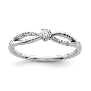 First Promise 14k White Gold 1/8 carat Lab Grown Diamond VS/SI+ G+ Complete Petite Engagement Ring