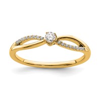 First Promise 14K Yellow Gold 0.12 Carat Lab Grown Diamond VS SI+ G+ Complete Petite Engagement Ring view 1