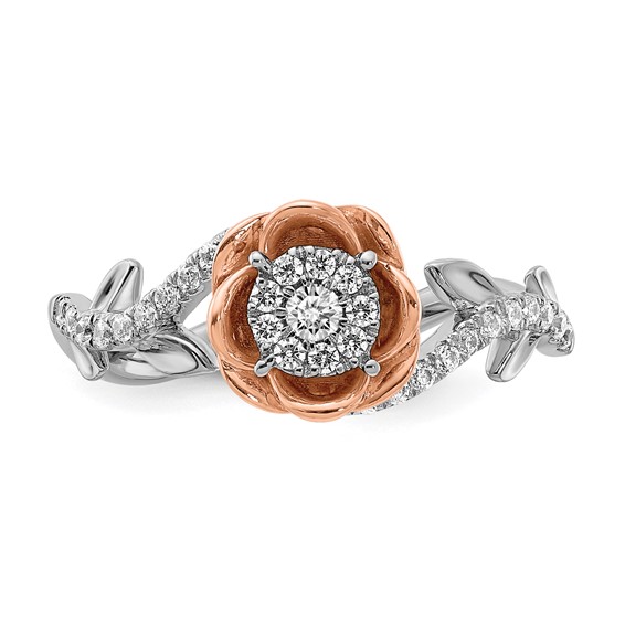 14k White & Yellow Gold Diamond Fashion Band