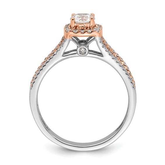 14k White & Rose Gold Diamond Semi-mount Engagement Ring