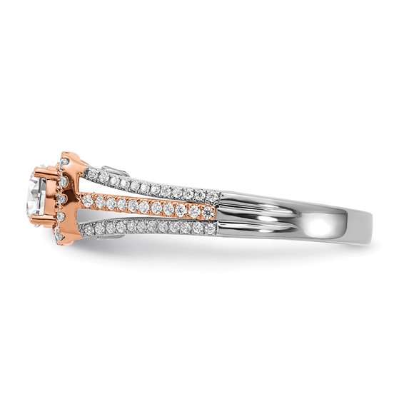 14k White & Rose Gold Diamond Semi-mount Engagement Ring