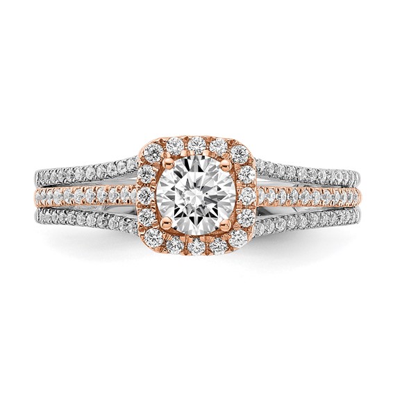 14k White & Rose Gold Diamond Semi-mount Engagement Ring