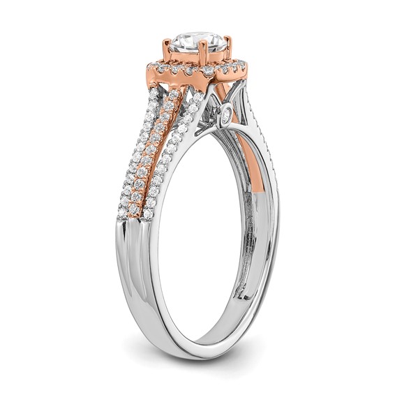 14k White & Rose Gold Diamond Semi-mount Engagement Ring