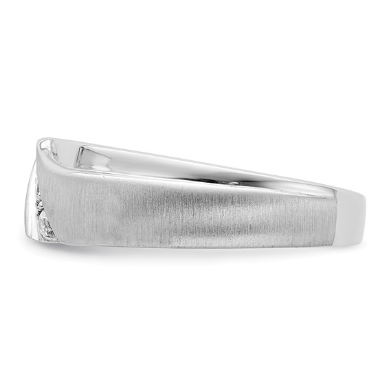 14k White Gold 3-Stone 1/8 carat Diamond Complete Men's Band