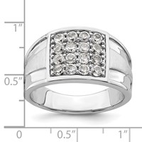 IBGoodman 14K White Gold 1.50 Carat Lab Grown Diamond VS SI+ G+ Cluster Men's Ring view 3