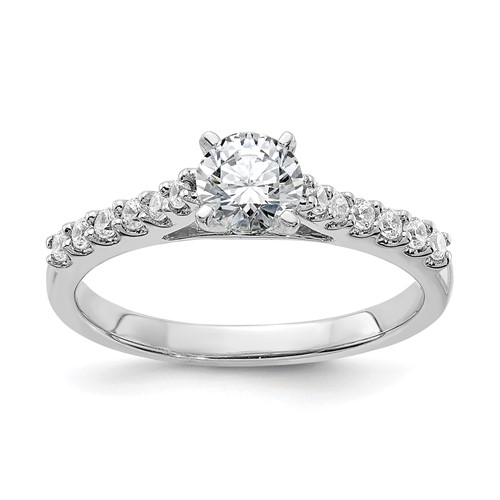Sterling Silver CZ Semi-mount Engagement Ring