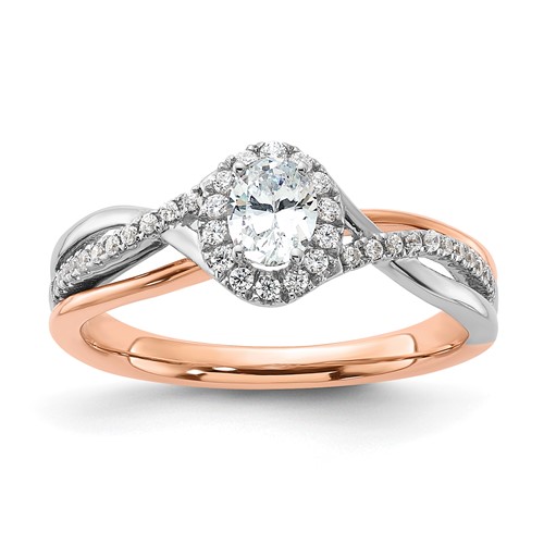 RG & WG Sterling Silver CZ Semi-mount Engagement Ring