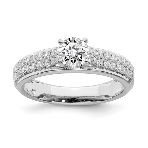Sterling Silver CZ Semi-mount Engagement Ring