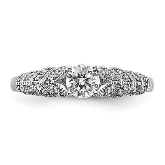 14K White Gold Lab Grown Diamond VS/SI+ G+ Complete Engagement Ring