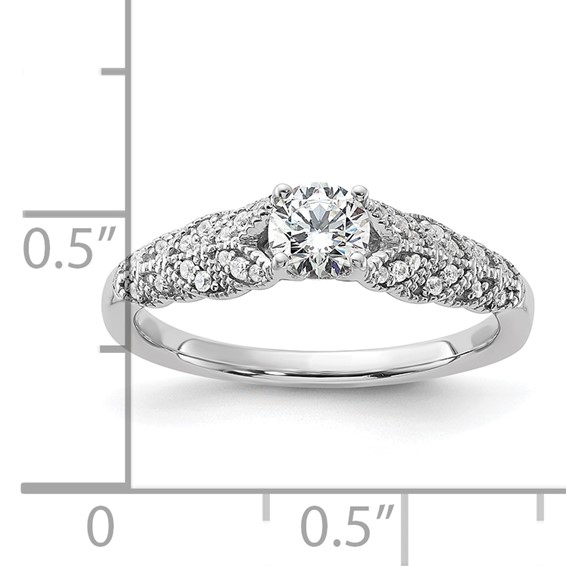14K White Gold Lab Grown Diamond VS/SI+ G+ Complete Engagement Ring