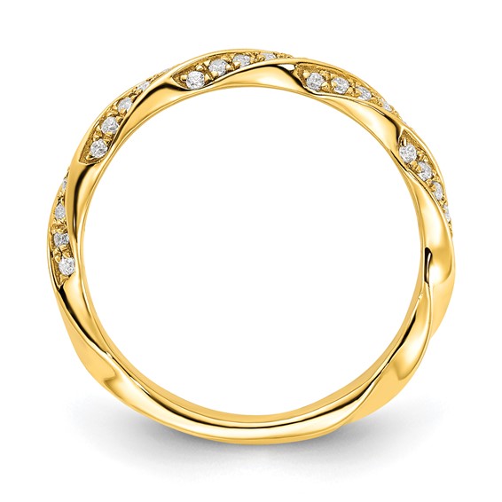 14K Twisted 1/5 carat Diamond Complete Wedding Band